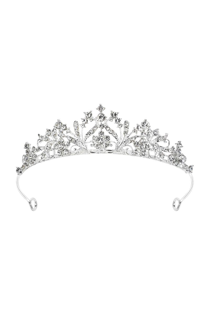 Silver Rhinestones Princess Crown - KissProm