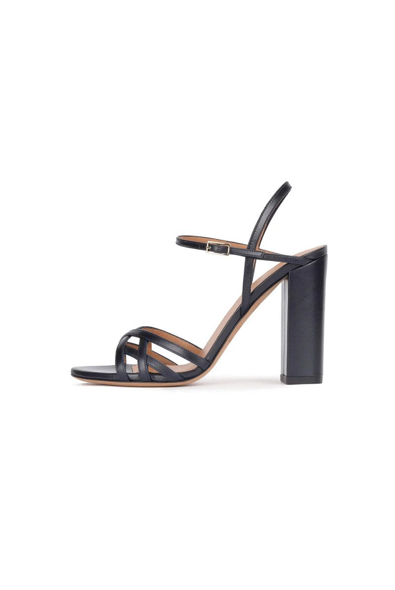 Party Peep Toe Chunky Heel Evening Shoes With Buckle Ankle Strap - KissProm