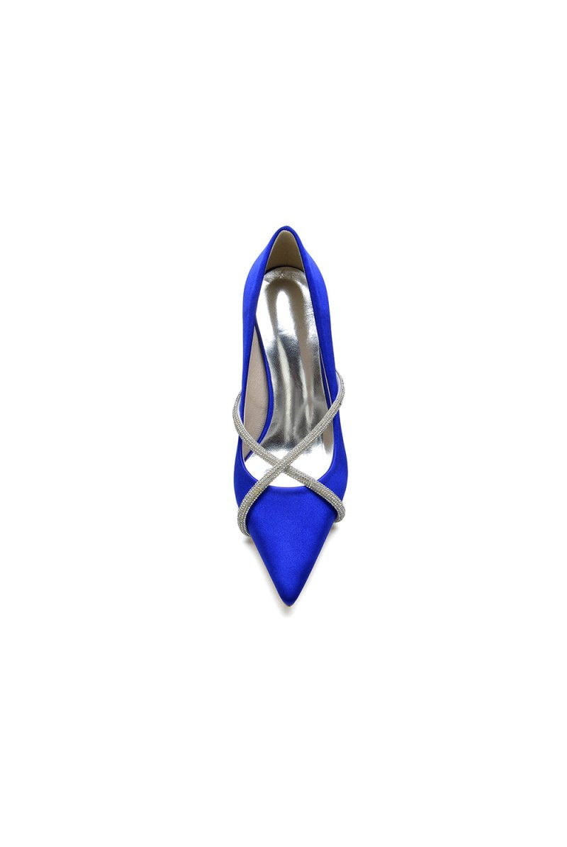 Party Pointed Toe Crystal High Heels - KissProm