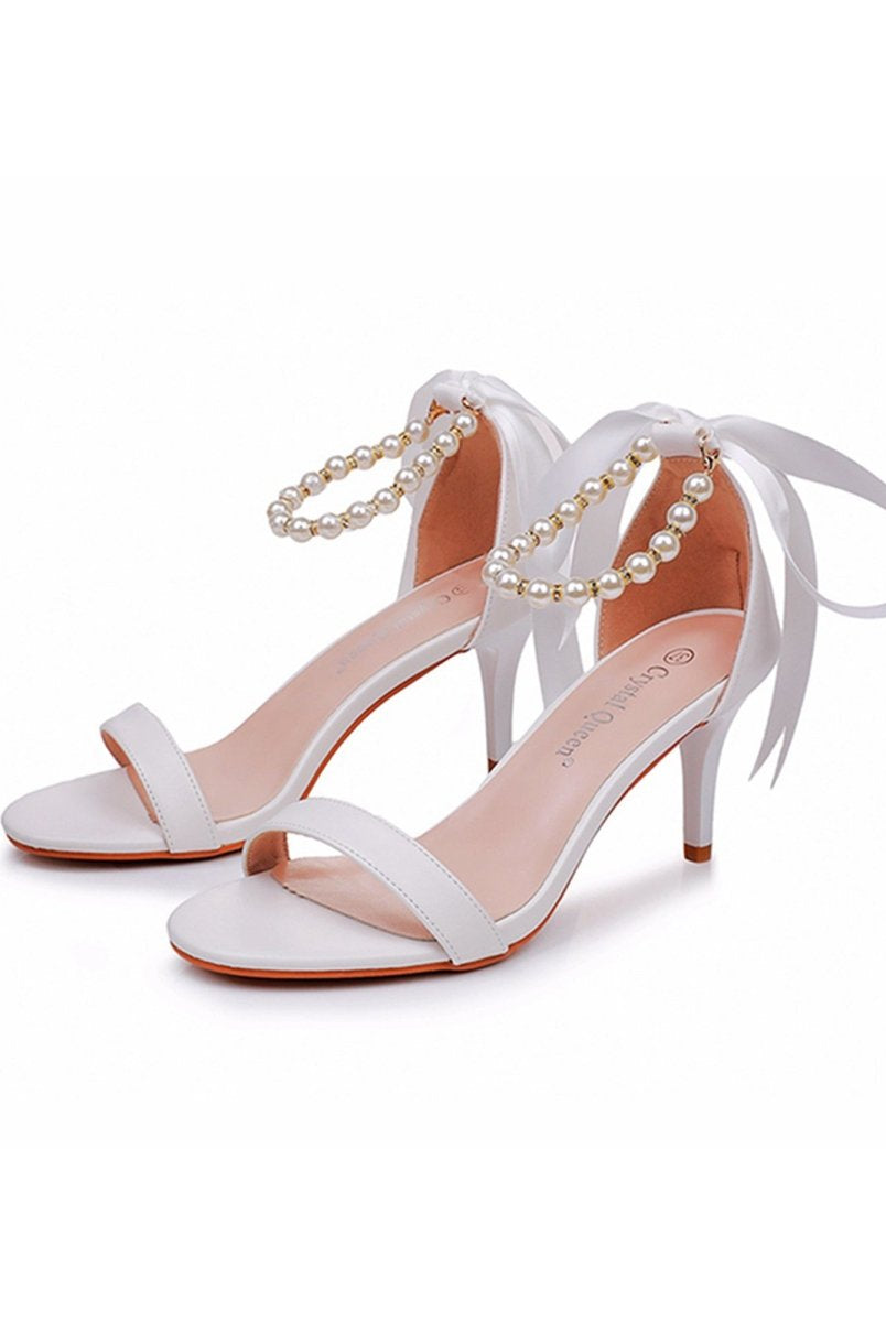 Open Toe Stiletto Ankle - Strap Women's Shoes - KissProm