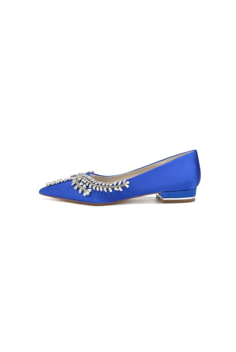 Rhinestone Pointed Toe Kitten Heels - KissProm