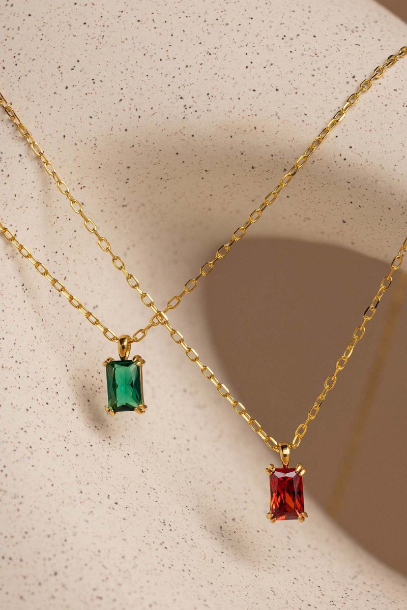 Colorful Zircon Pendant Necklace - KissProm