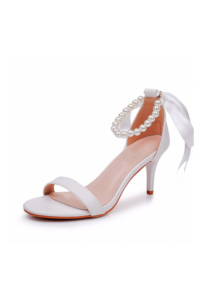 Elegant Open Toe Ankle - Strap Stiletto Sandals - KissProm