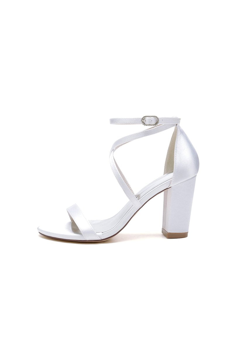 Simple Open Toe Cross Strap High Heels - KissProm