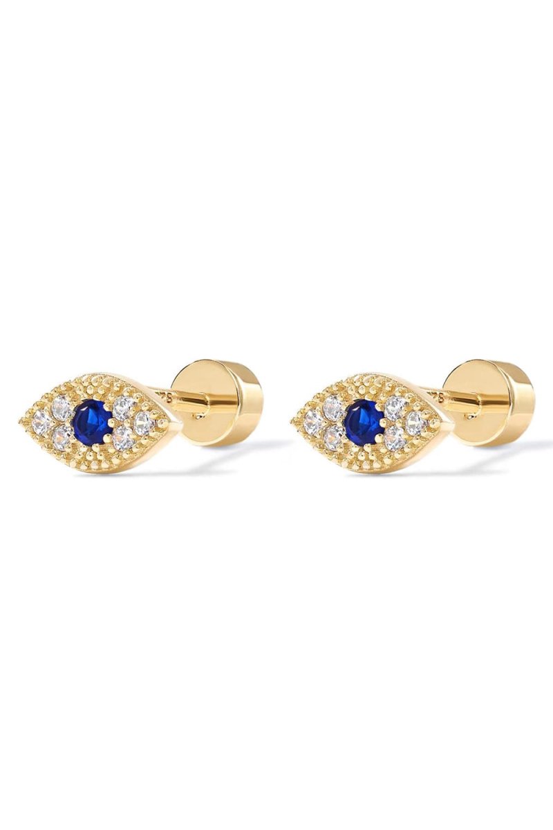 Blue Cubic Zirconia Eye Earring - KissProm
