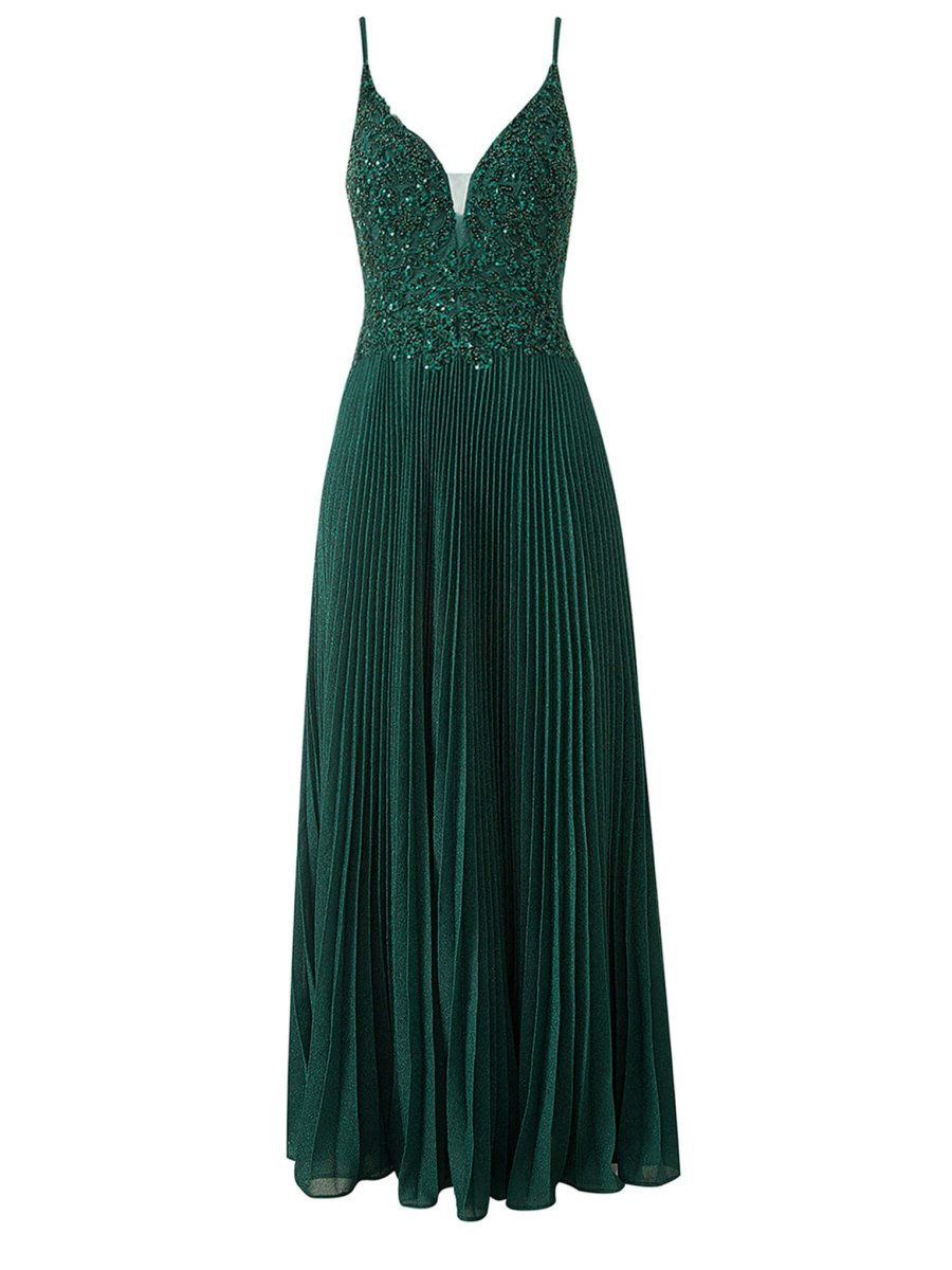 Elizabeth | Rose Pink A - line Floor Length Glitter Jersey Prom Dress with Appliques and Sequins - KissProm