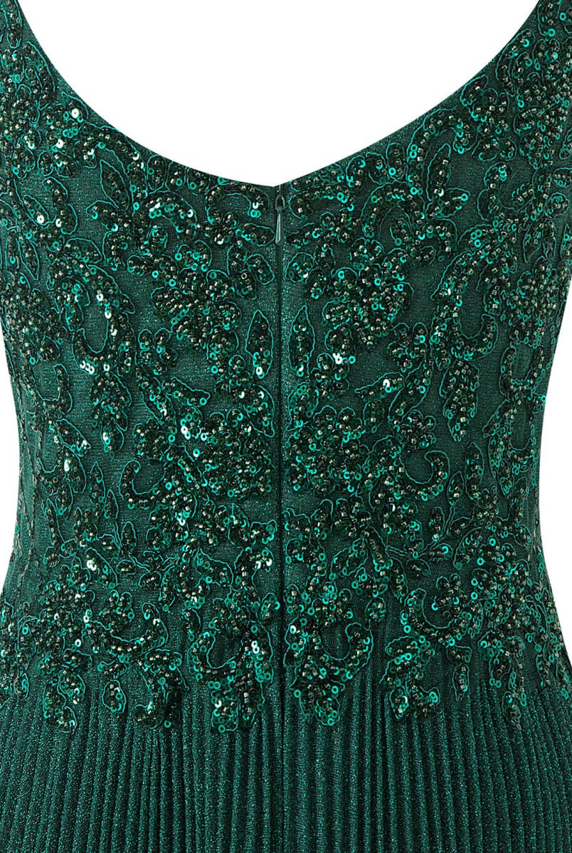 Elizabeth | Rose Pink A - line Floor Length Glitter Jersey Prom Dress with Appliques and Sequins - KissProm