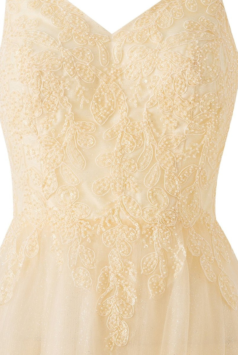 Emily Navy Blue | A-line Floor Length Glitter Tulle Prom Dress