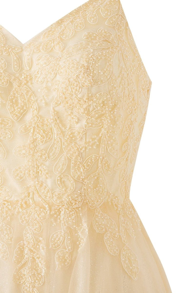 Emily Navy Blue | A-line Floor Length Glitter Tulle Prom Dress