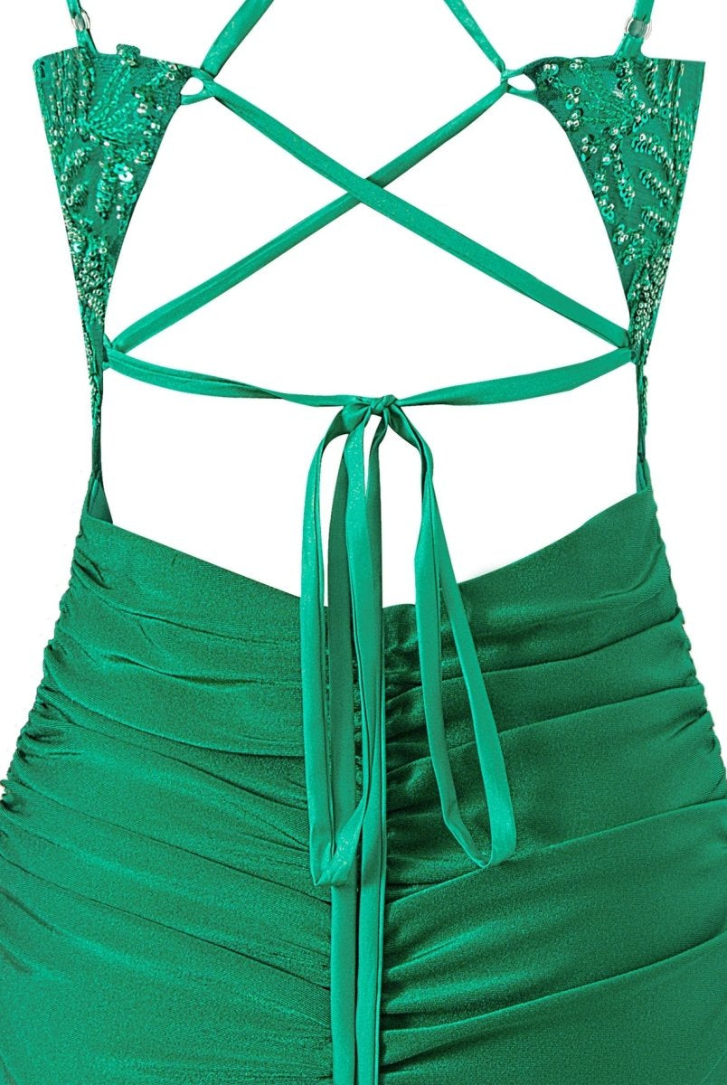 Ella Blue | Sheath Short V Neck Jersey Homecoming Dress