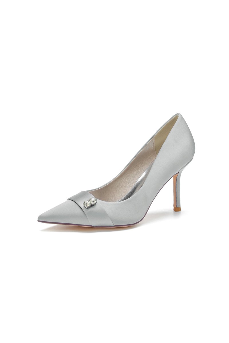 Pointed Toe Crystal High Heels Party Shoes - KissProm