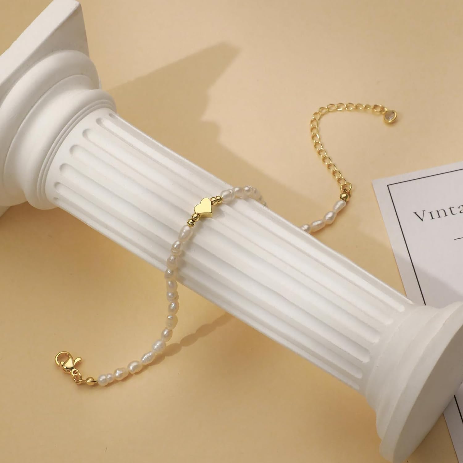 Adjustable Gold Faux Pearl Bracelets - KissProm