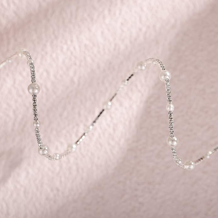 Multi Layered Stretch Wrap Silver Bracelets with Rhinestone - KissProm