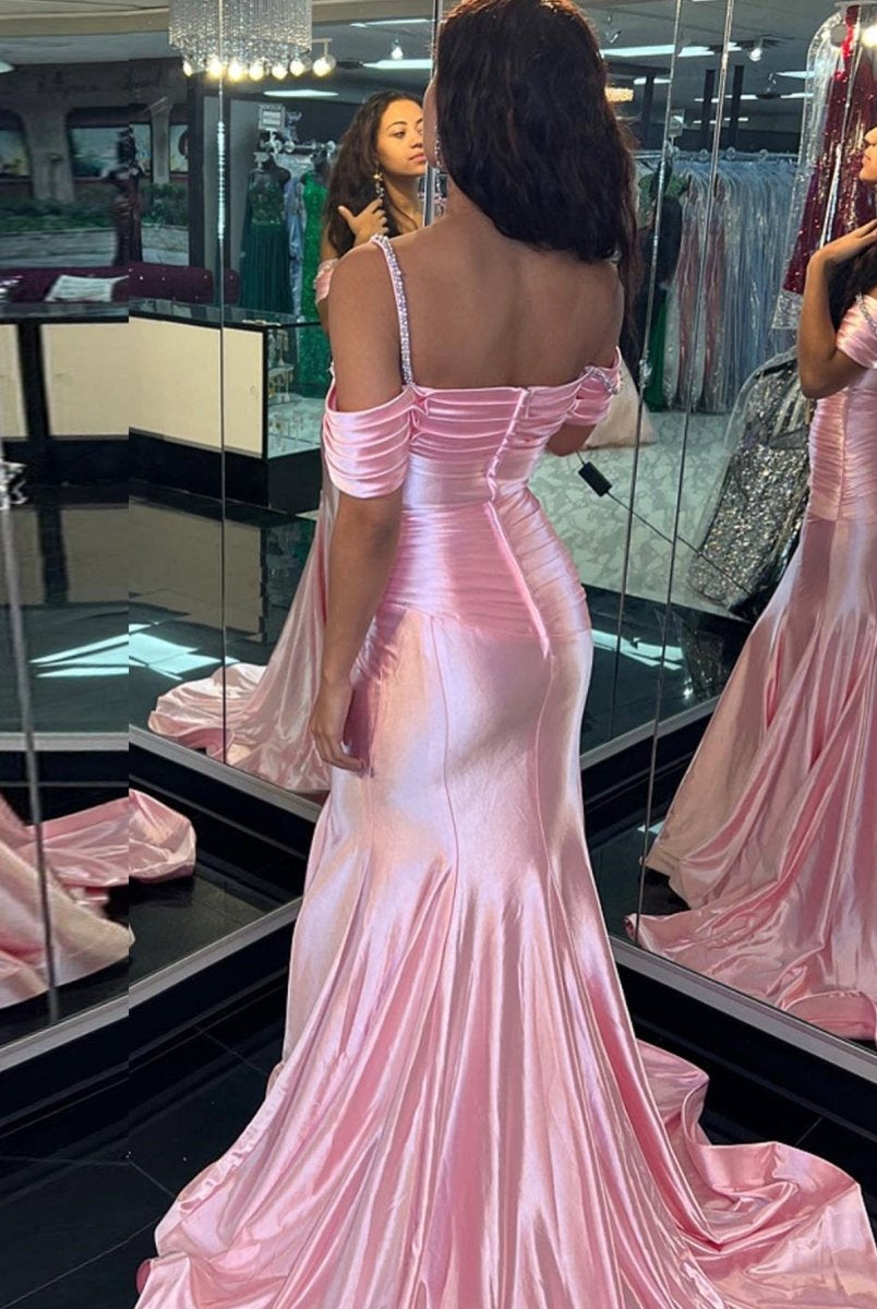 Judith | Pink Sweetheart Neck Long Mermaid Prom Dress - KissProm