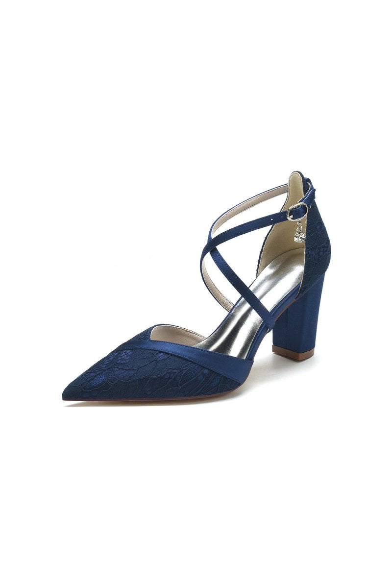 White Cross - Strap Pump with Metallic Accent - KissProm