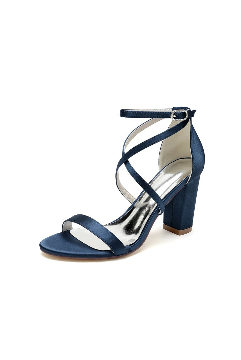 Simple Open Toe Cross Strap High Heels - KissProm