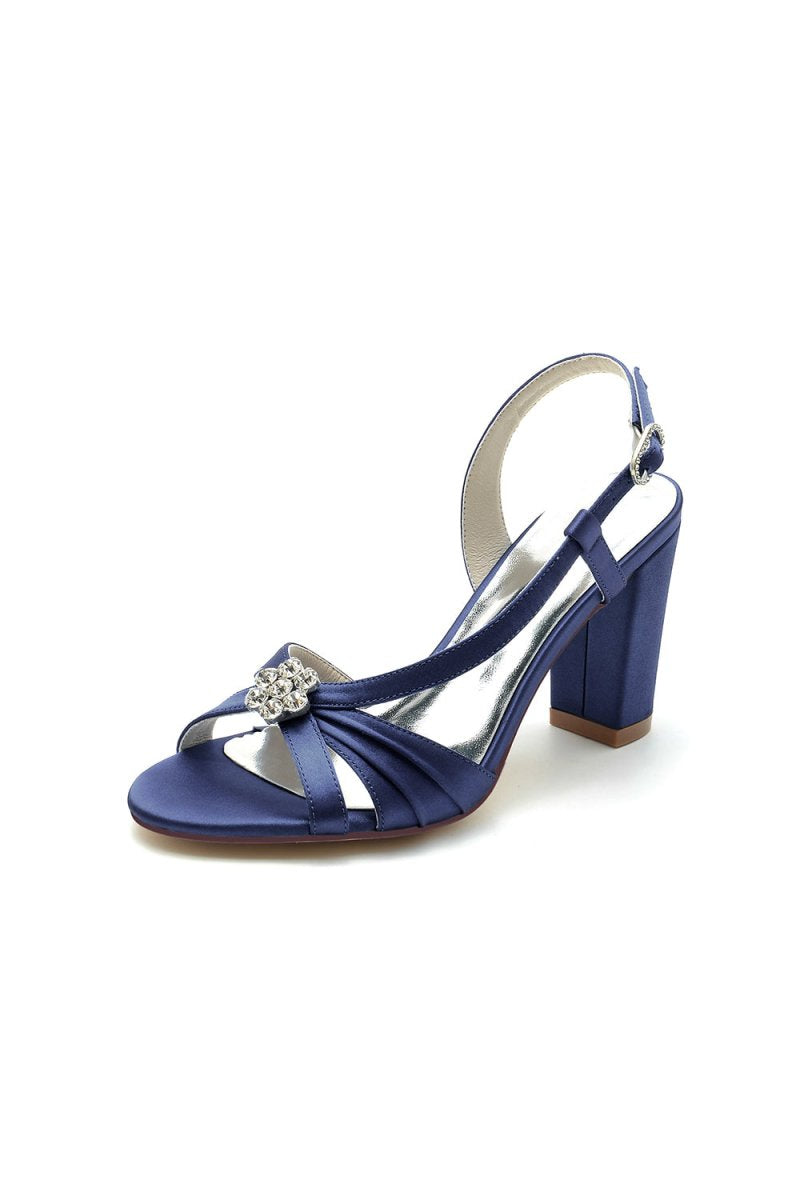 Slingback Strap Open Toe Block Heels - KissProm