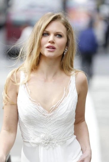 Chiffon Lace Weddig Dress With Beading Sequins Flower