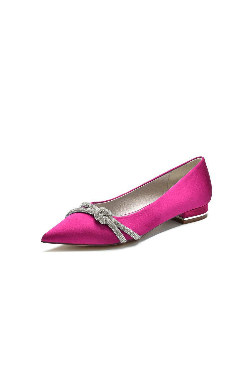 Pointed Toe Glitter Strap Kitten Heels - KissProm