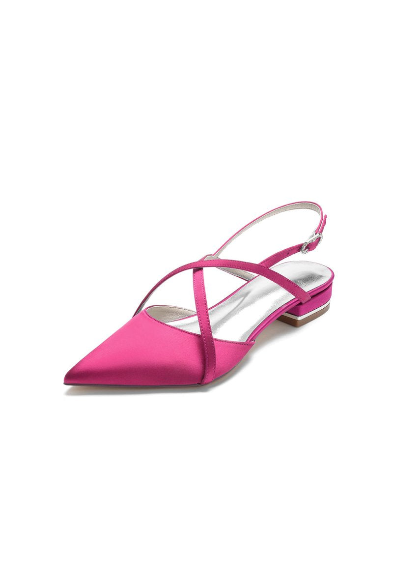 Simple Pointed Toe Ankle Straps Kitten Heels - KissProm