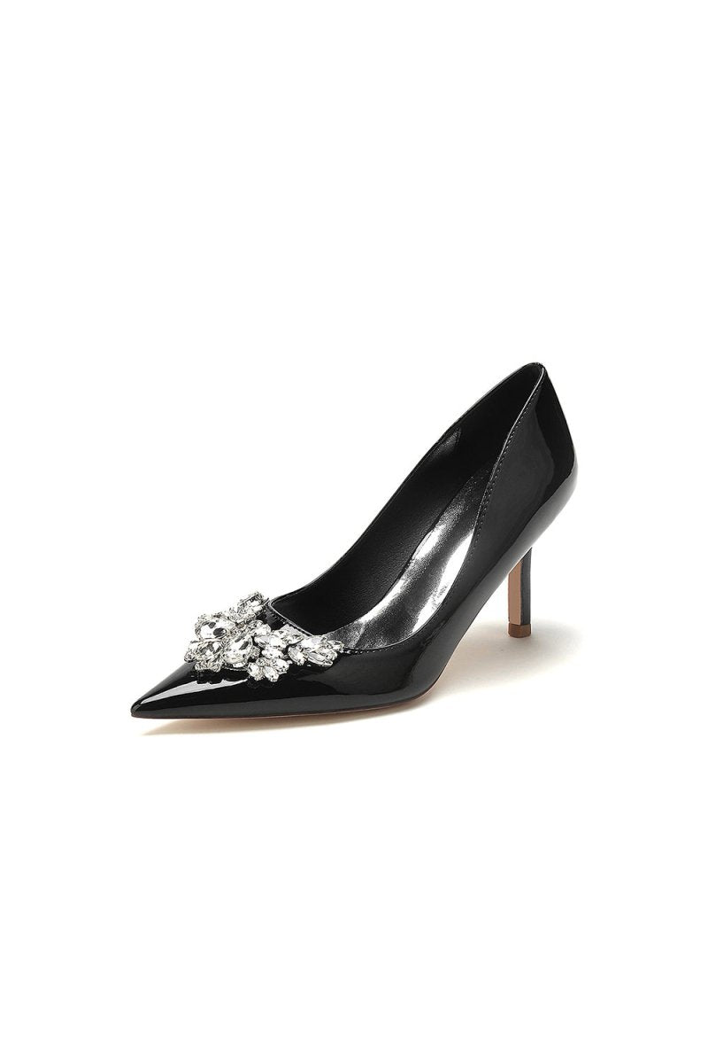 Shiny High Heels with Crystal Embellishments - KissProm