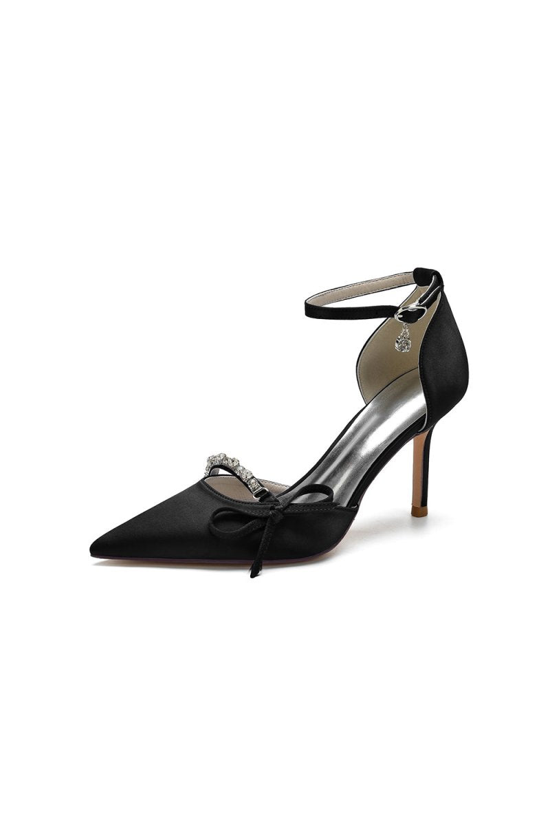 Pointed Toe Party Heels with Bow - KissProm