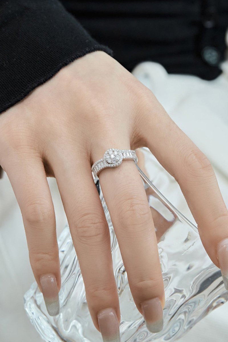 Sterling Silver Cubic Zirconia Radiant Sparkling Wedding Band Ring - KissProm