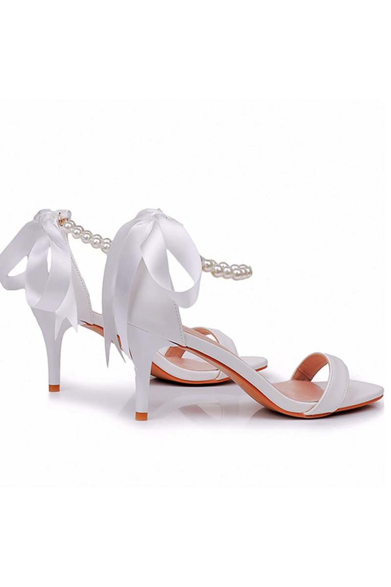 Elegant Open Toe Ankle - Strap Stiletto Sandals - KissProm