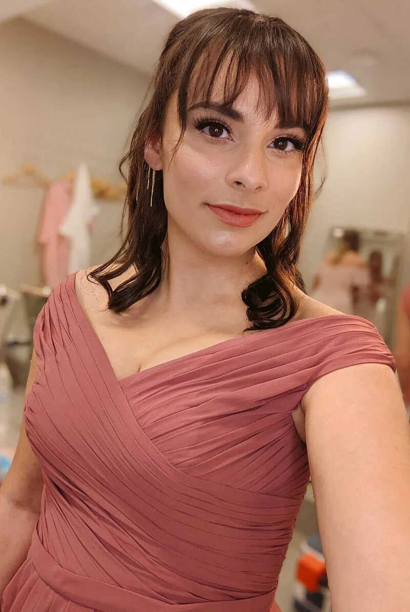 Chiffon Off - the - Shoulder Long Bridesmaid Dress with Slit - KissProm