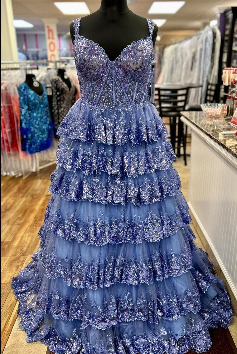Leona |Princess Off the Shoulder Sequined Lace Prom Dress