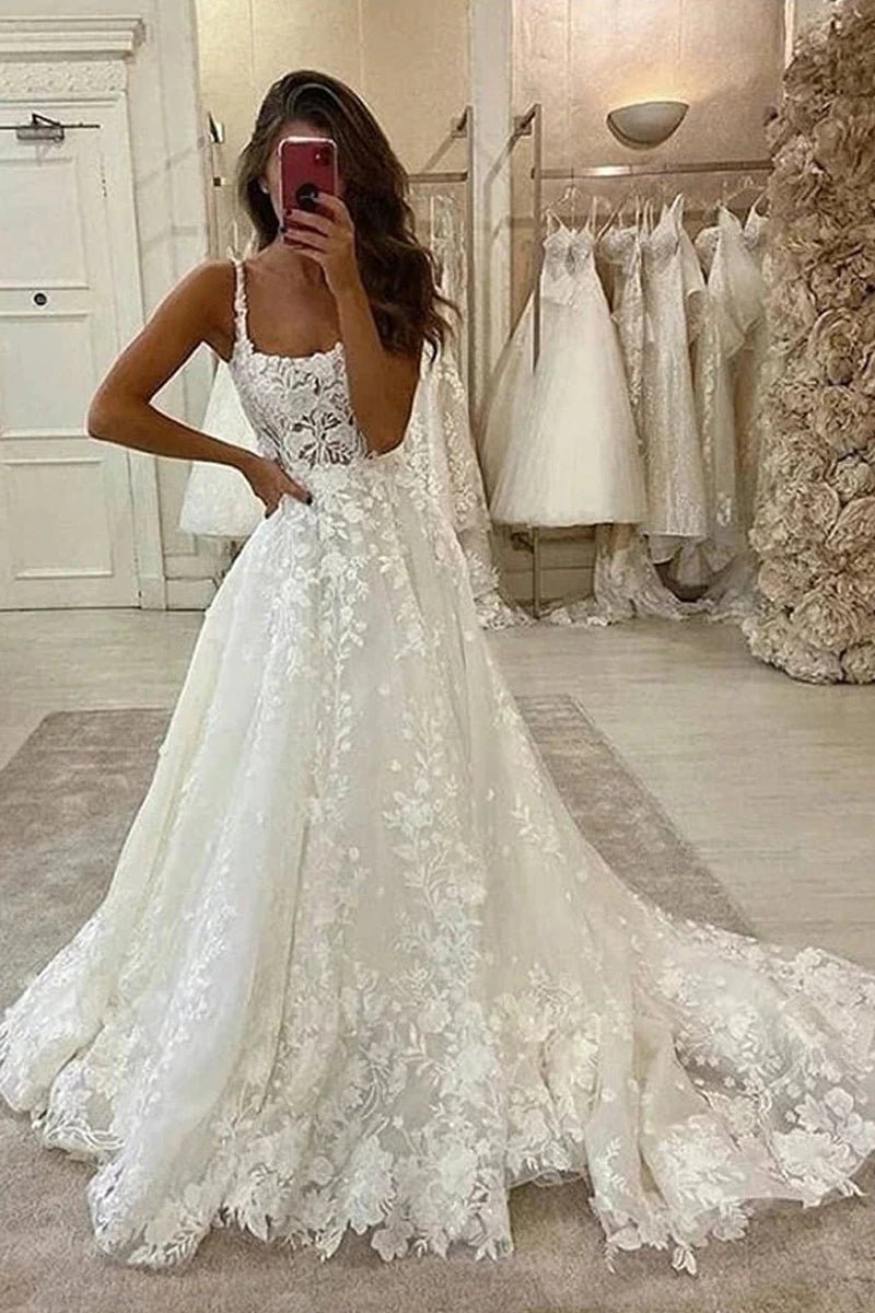 open lace back dress Open Back Illusion Neck Satin Bridal Wedding Dress main image 0
