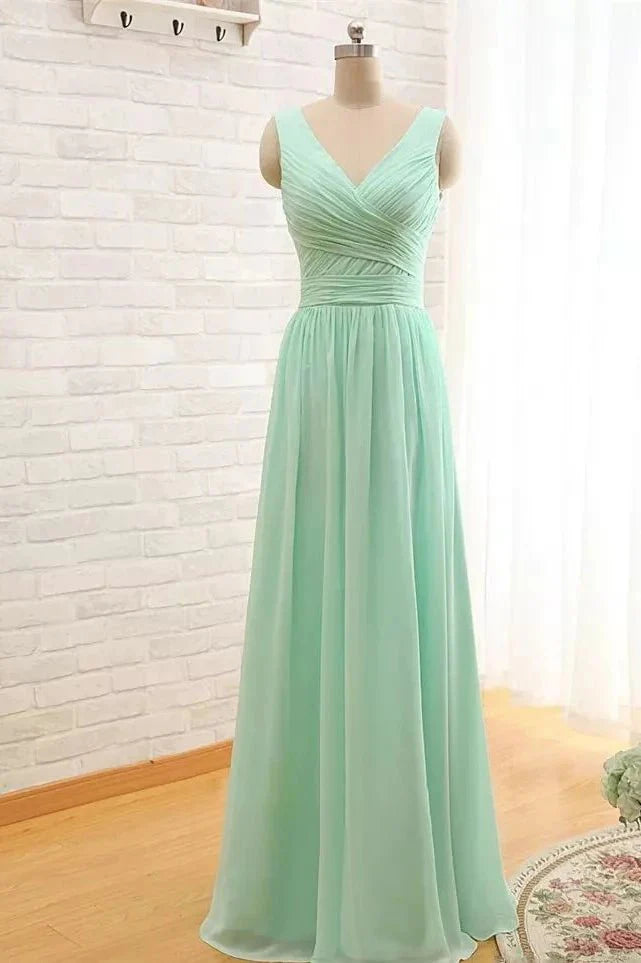 Grey Chiffon A-Line Floor Length Mismatched Bridesmaid Dresses