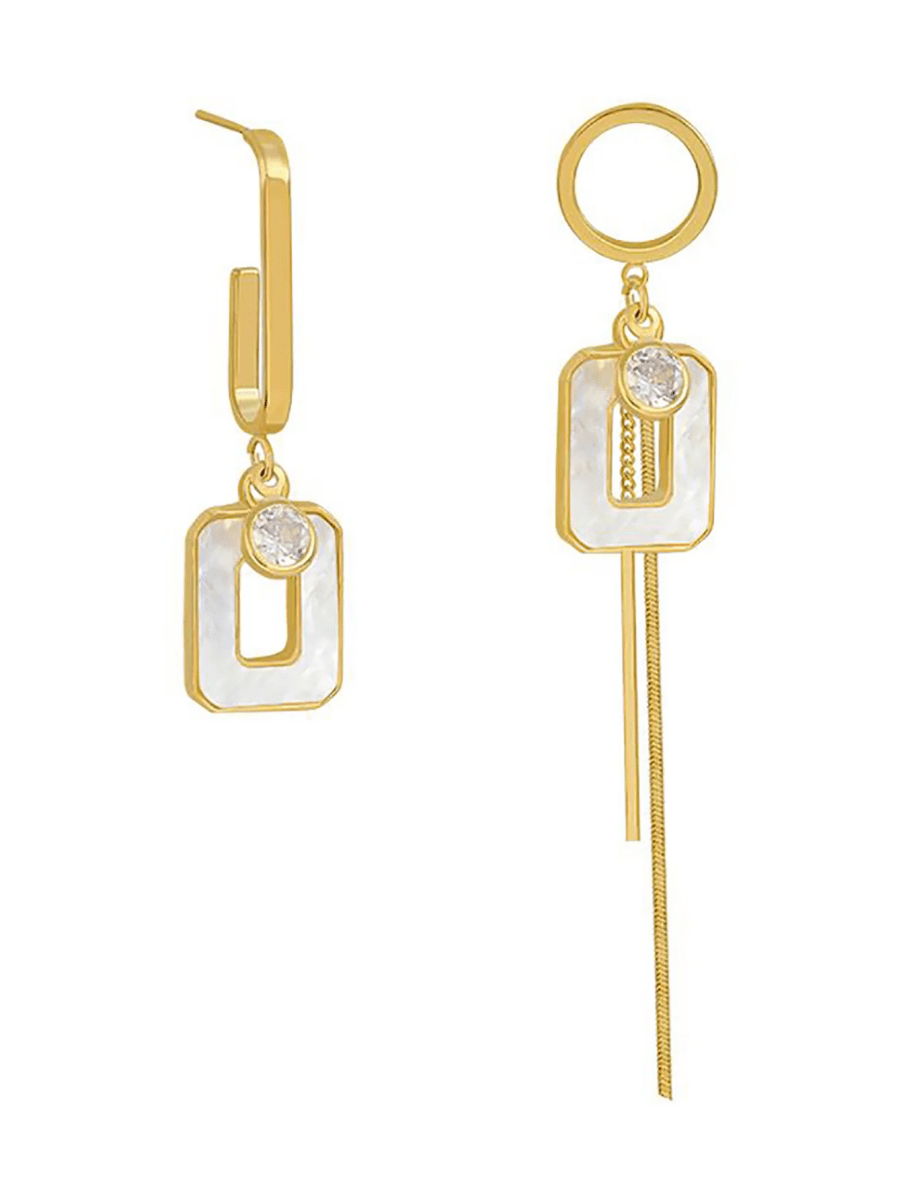 Asymmetric Square Tassel Minimalist Earrings - KissProm
