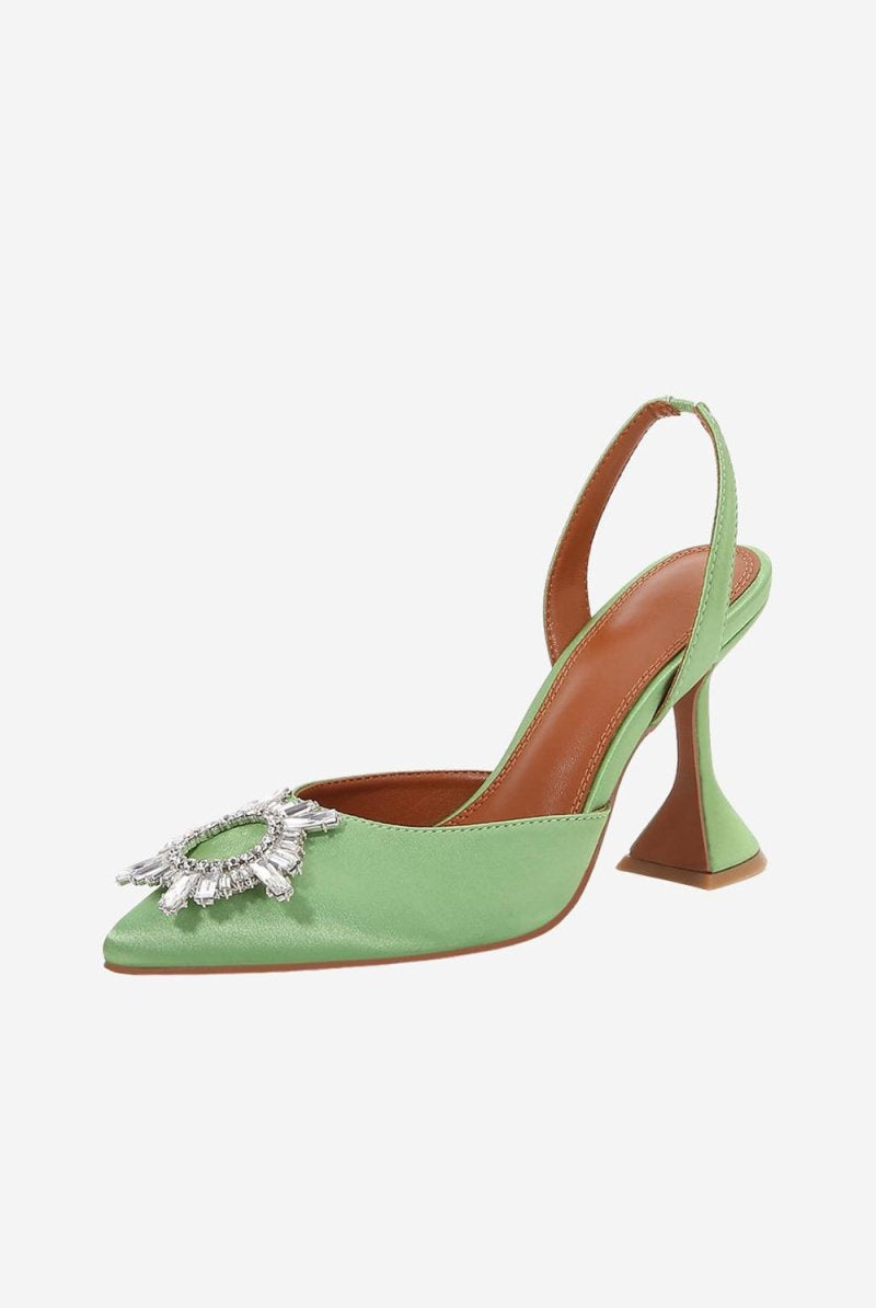 Rhinestone Pointed Toe Stiletto Sandals - KissProm