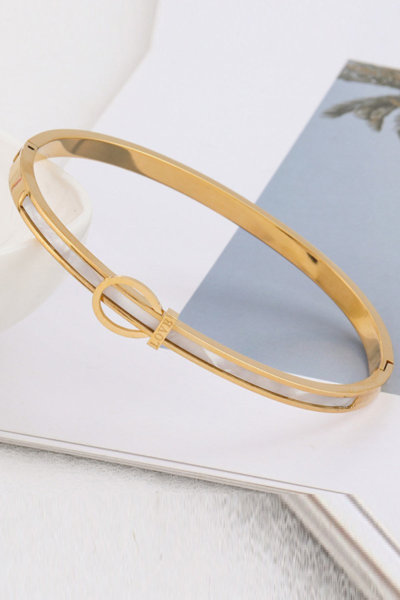 Titanium Steel Gold Plated Belt Buckle Bracelet - KissProm