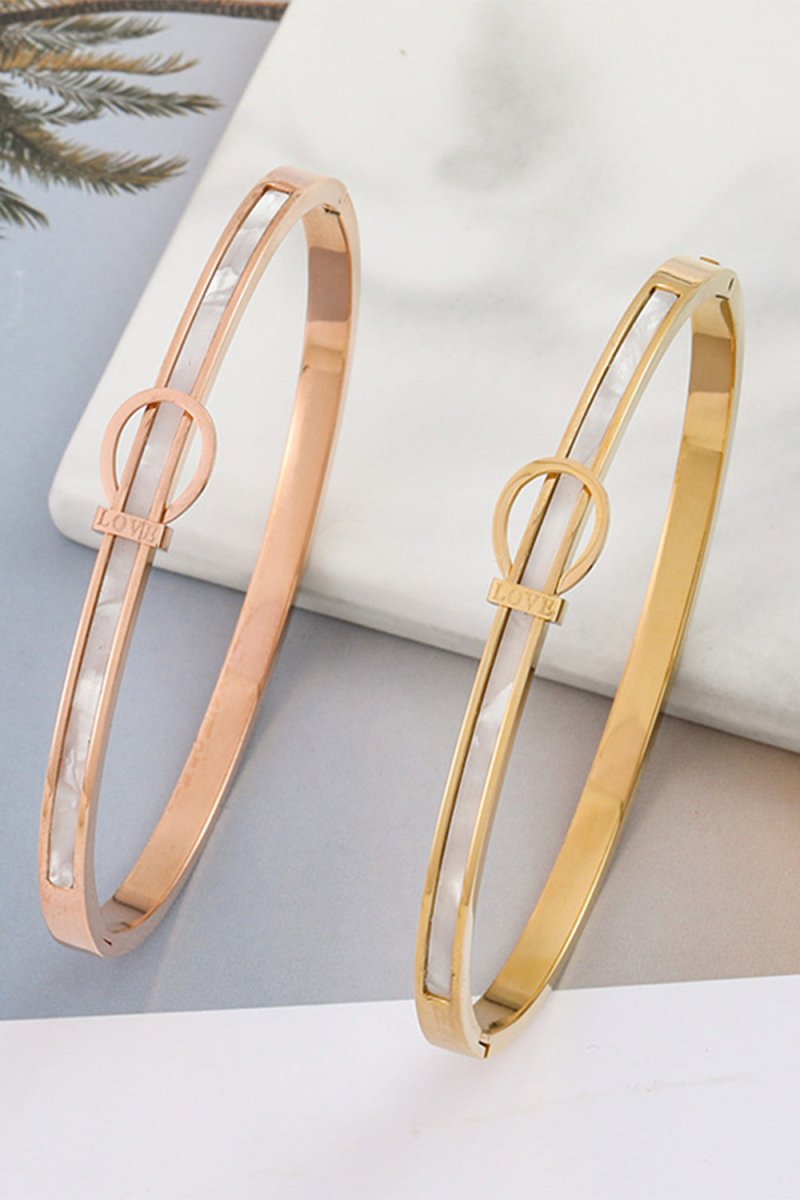 Titanium Steel Gold Plated Belt Buckle Bracelet - KissProm