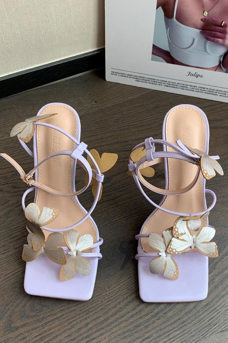 Cross Strap Butterfly Stiletto High Heel - KissProm