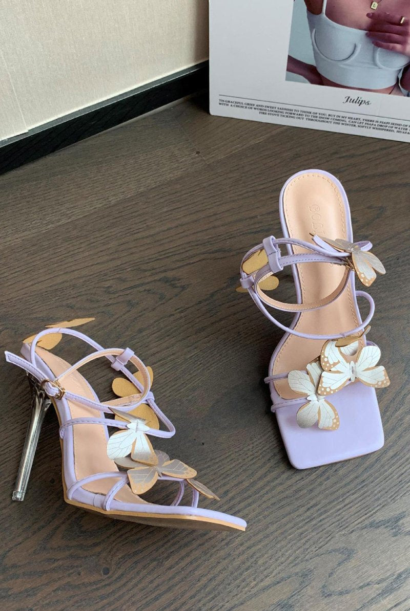 Cross Strap Butterfly Stiletto High Heel - KissProm