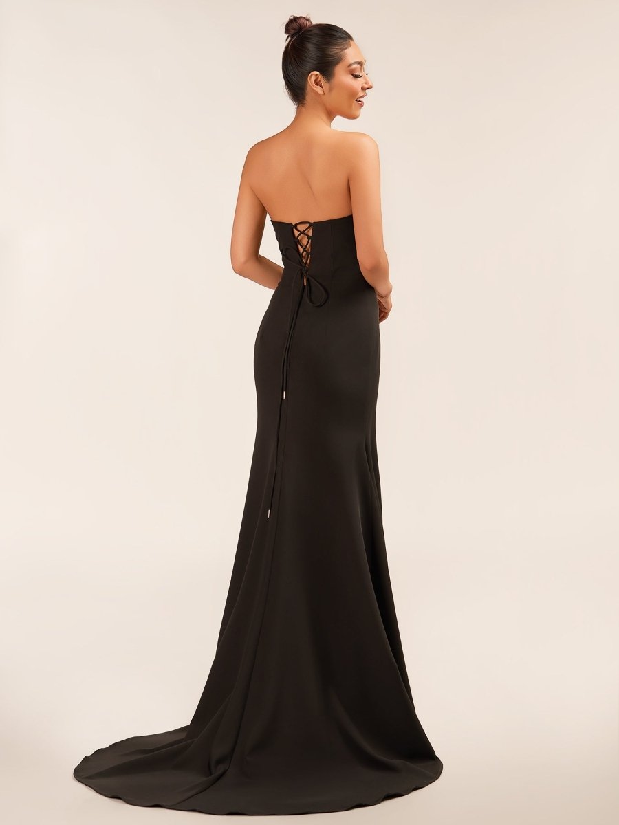 Lemus | Sweetheart Black Mermaid Prom Dress with Bow