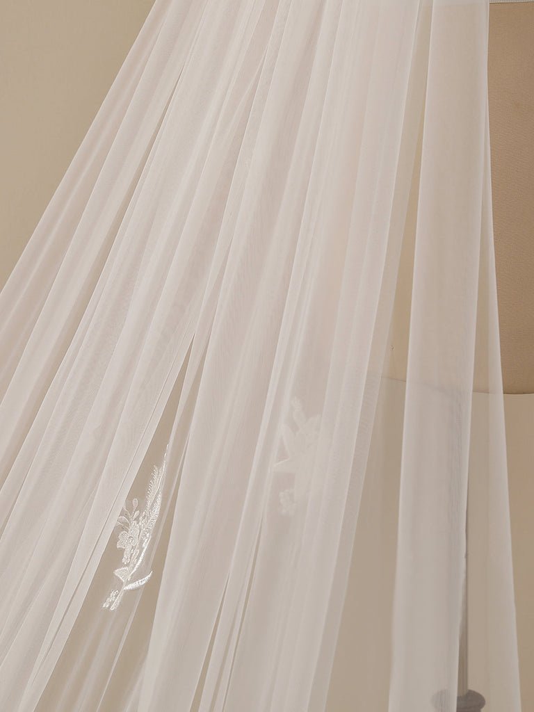 Starfish Lace Cathedral Veil Bridal Veil Wedding Veil - KissProm