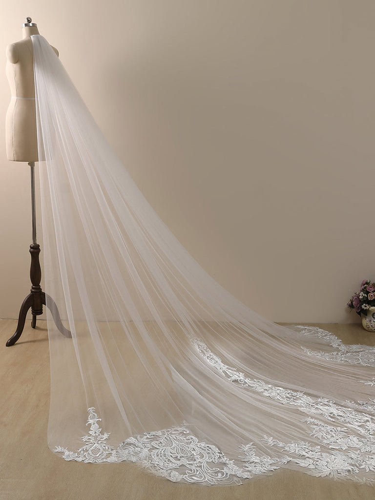 Vintage Lace Cathedral Veil Shaped Bridal Veil Wedding Veil