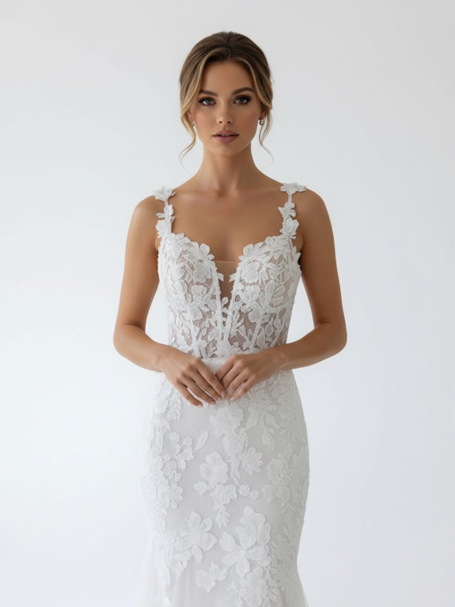 Fairy Mermaid Sweetheart Lace Wedding Dresses with Appliques - KissProm