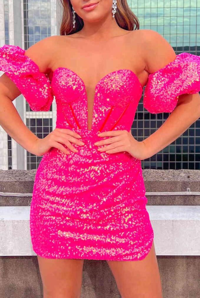 Verity |Bodycon Sweetheart Sequins Homecoming Dress