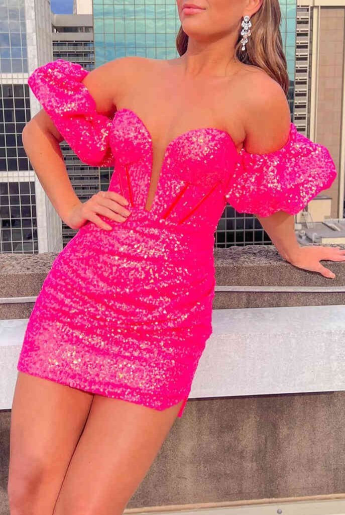 Verity |Bodycon Sweetheart Sequins Homecoming Dress