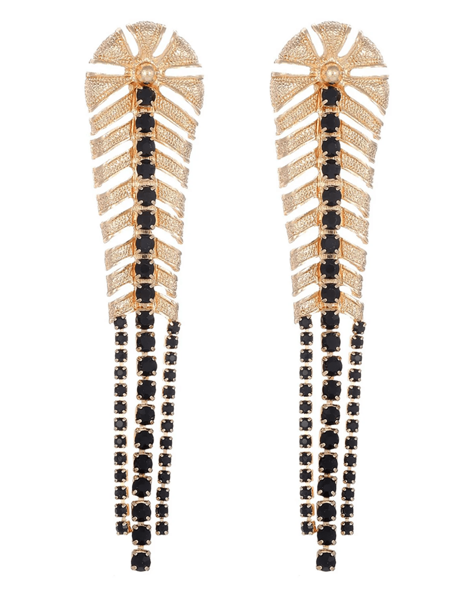 Golden Leaf Tassel Vintage Boho Long Earrings - KissProm