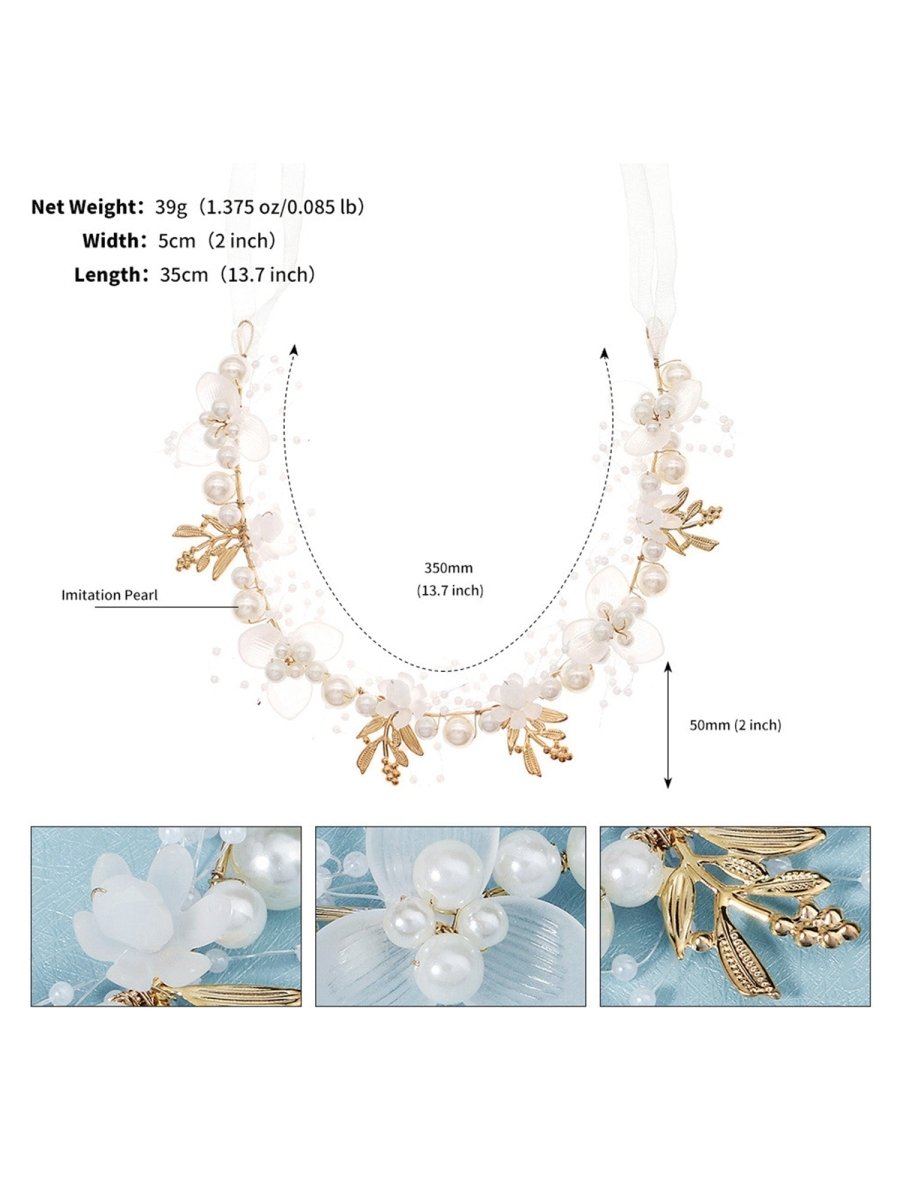 Handmade Beaded Floral Bridal Hair Accessory - KissProm