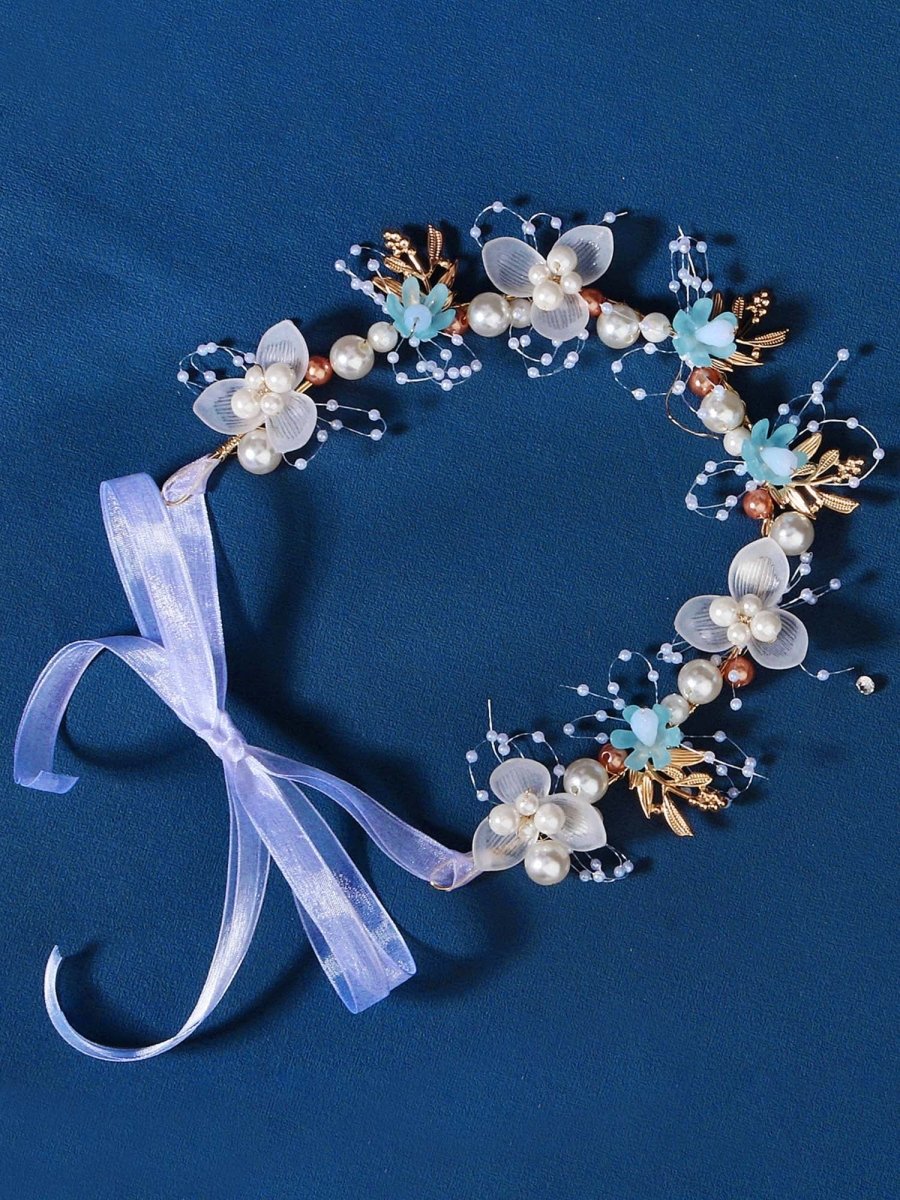 Handmade Beaded Floral Bridal Hair Accessory - KissProm