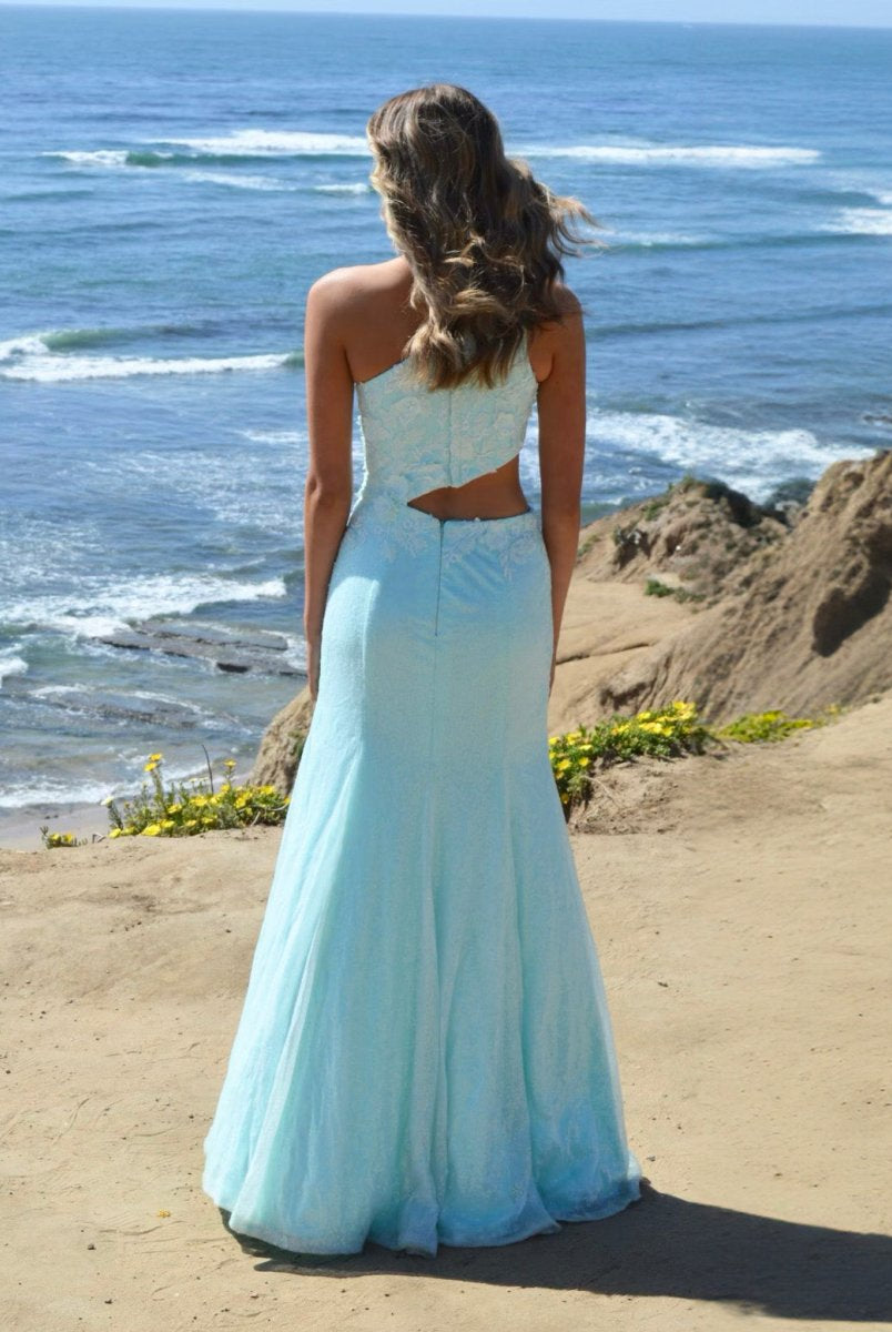 Gracelyn |Sheath One Shoulder Sequins Prom Dress with 3D Appliques