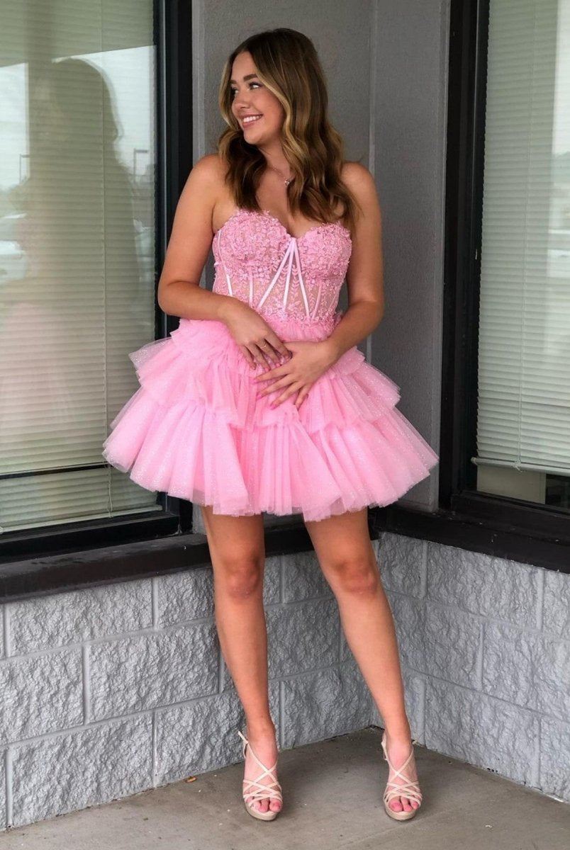 Ivy | A-Line Sweetheart Lace Short Homecoming Dress