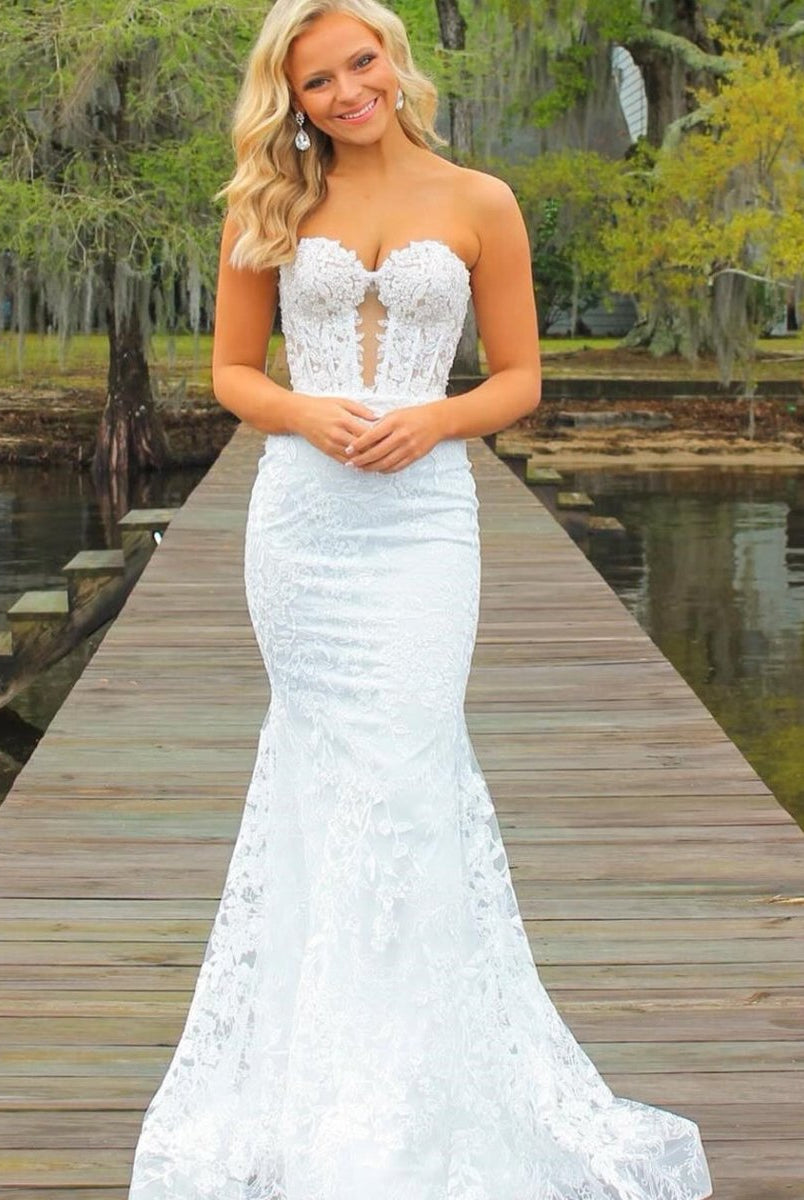 Terry | Black Sweetheart Lace Appliques Mermaid Long Prom Dresses